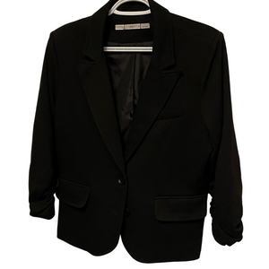 Gibson Black Blazer With Ruched Sleeves Size Large
